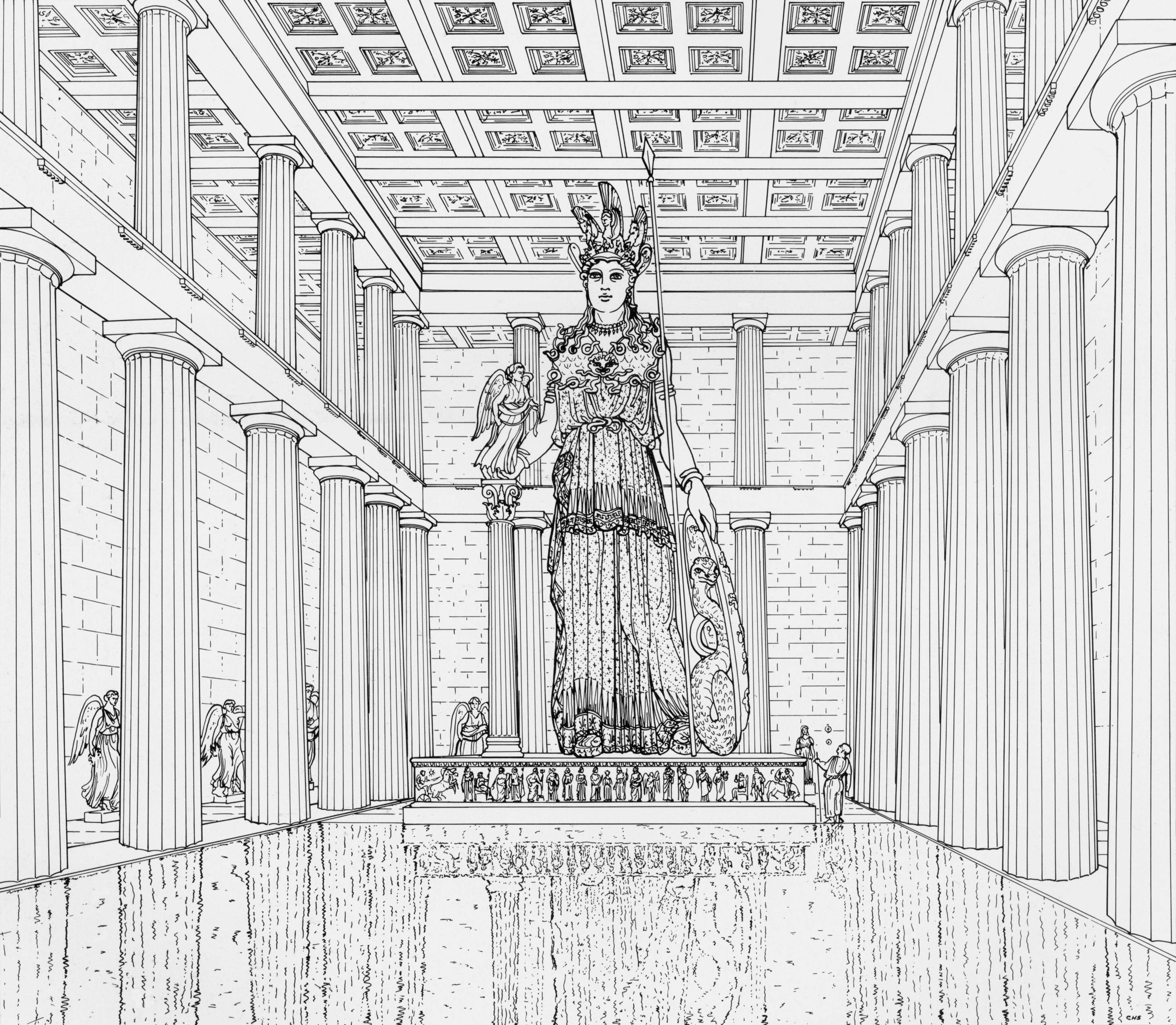 Храм Парфенон в Греции статуи